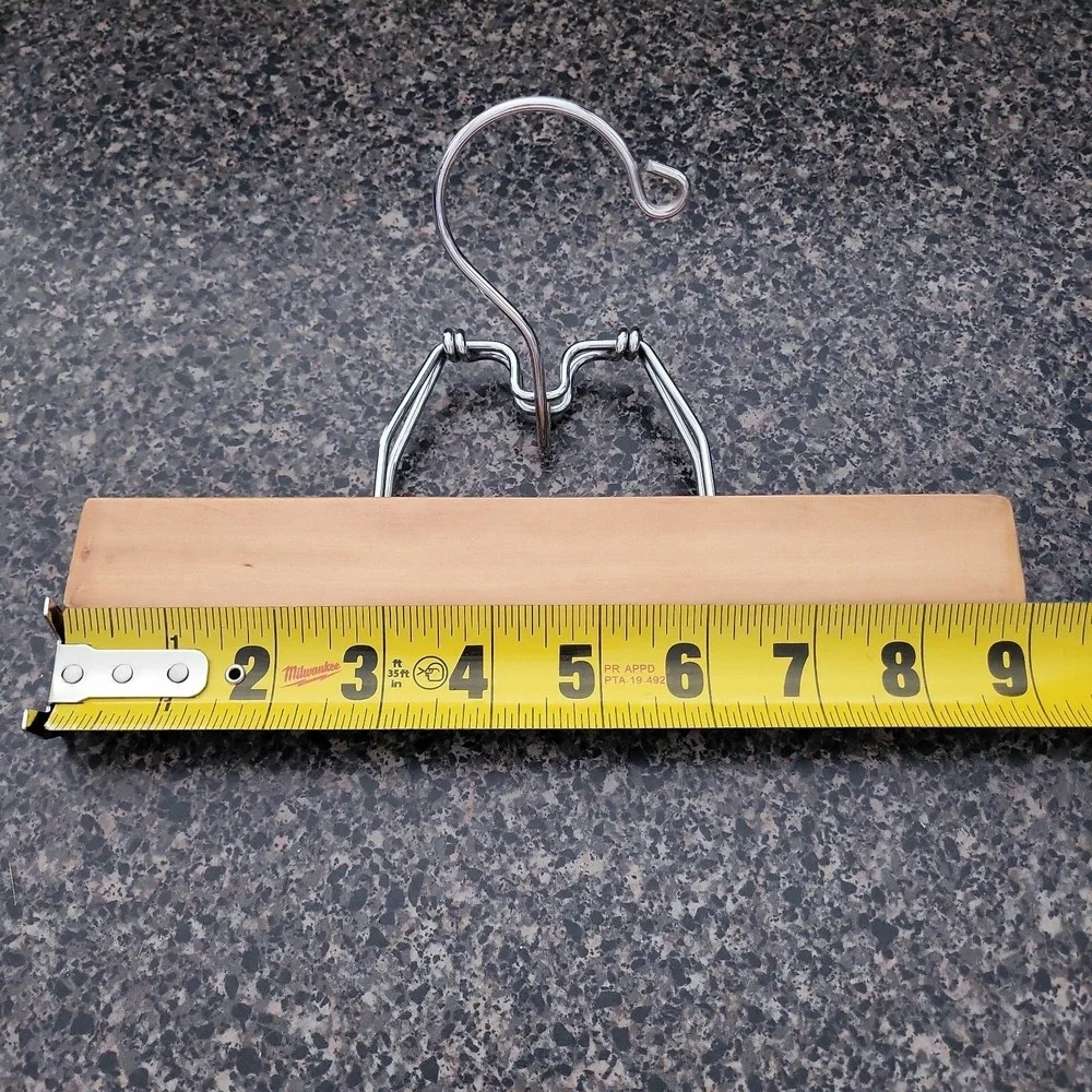 Vintage Lot of 4 Wooden Clamp Hangers for Suit Pants Slacks Trousers
